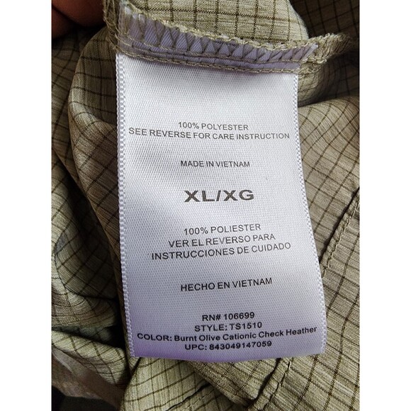 HABIT Mens Outdoor Shirt SPF 40+ Size XL Burnt Olive Color - Picture 8 of 9